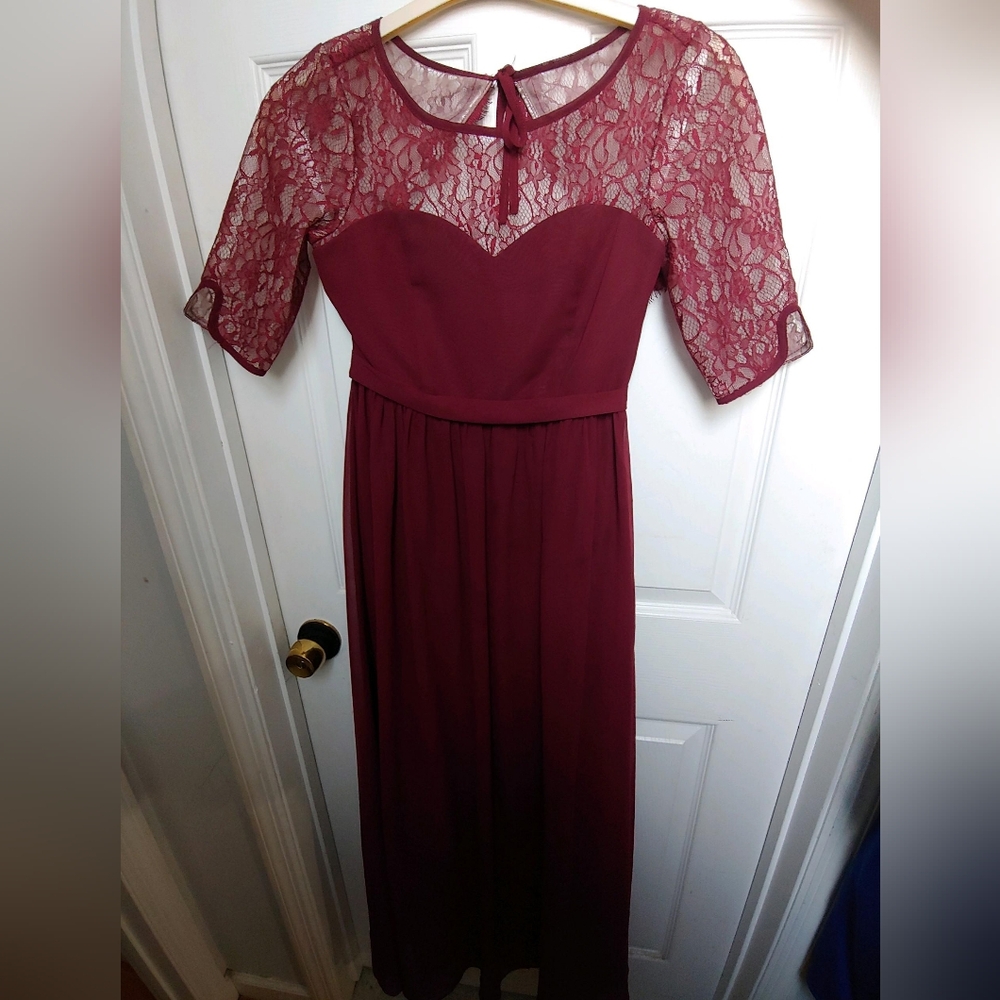Azazie Cabernet Bridesmaid Dress size J14/xs